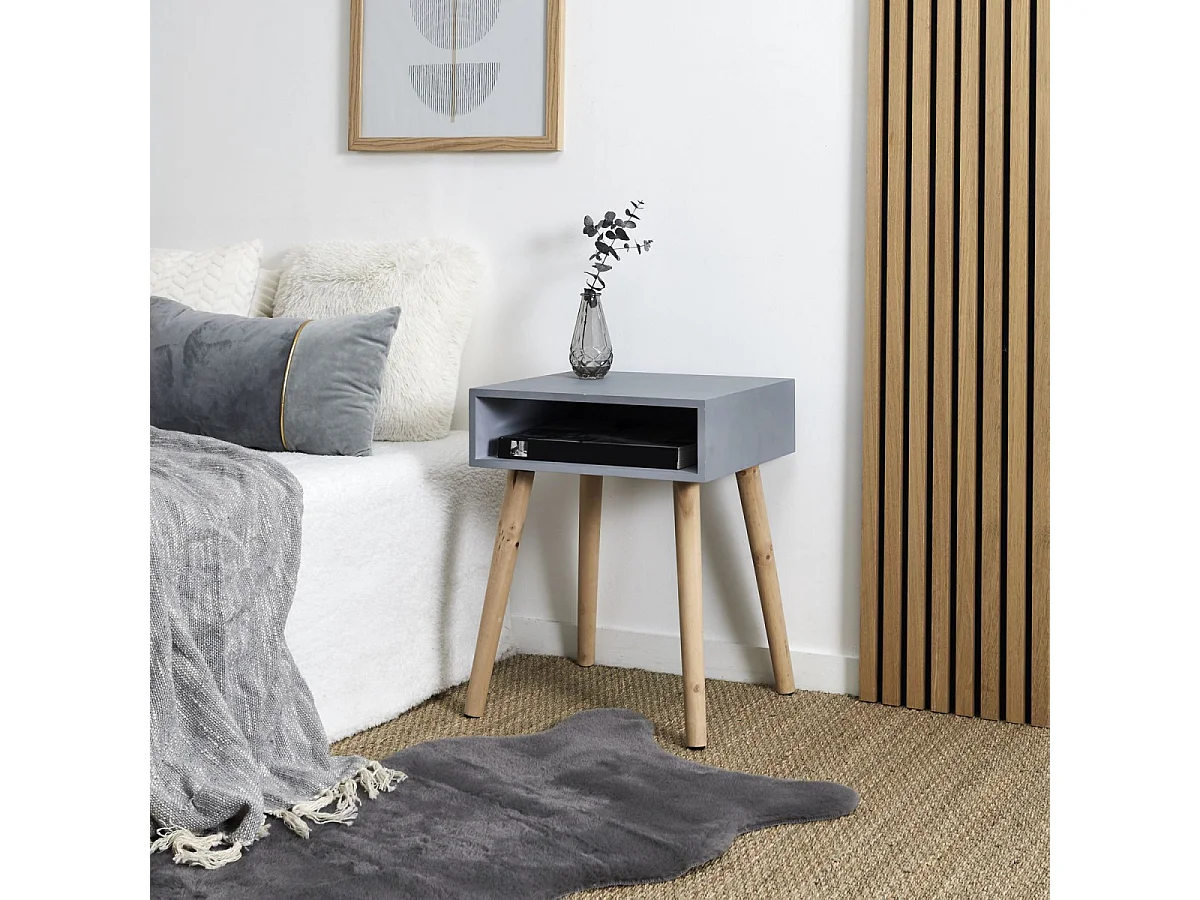 Table De Chevet Niche Gris