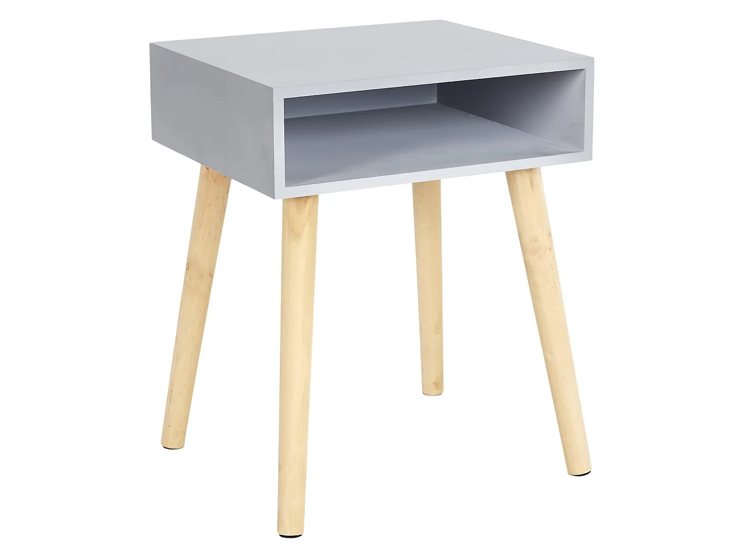 Table de Chevet - HOME DECO FACTORY - Bicolore - Inspiration Scandinave - Gris et Marron