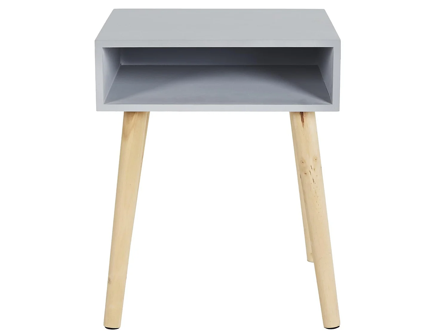 Table de Chevet - HOME DECO FACTORY - Bicolore - Inspiration Scandinave - Gris et Marron