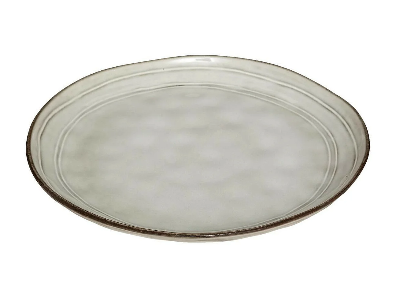 Lot de 6 Assiettes Plates "Flower" 26cm Gris