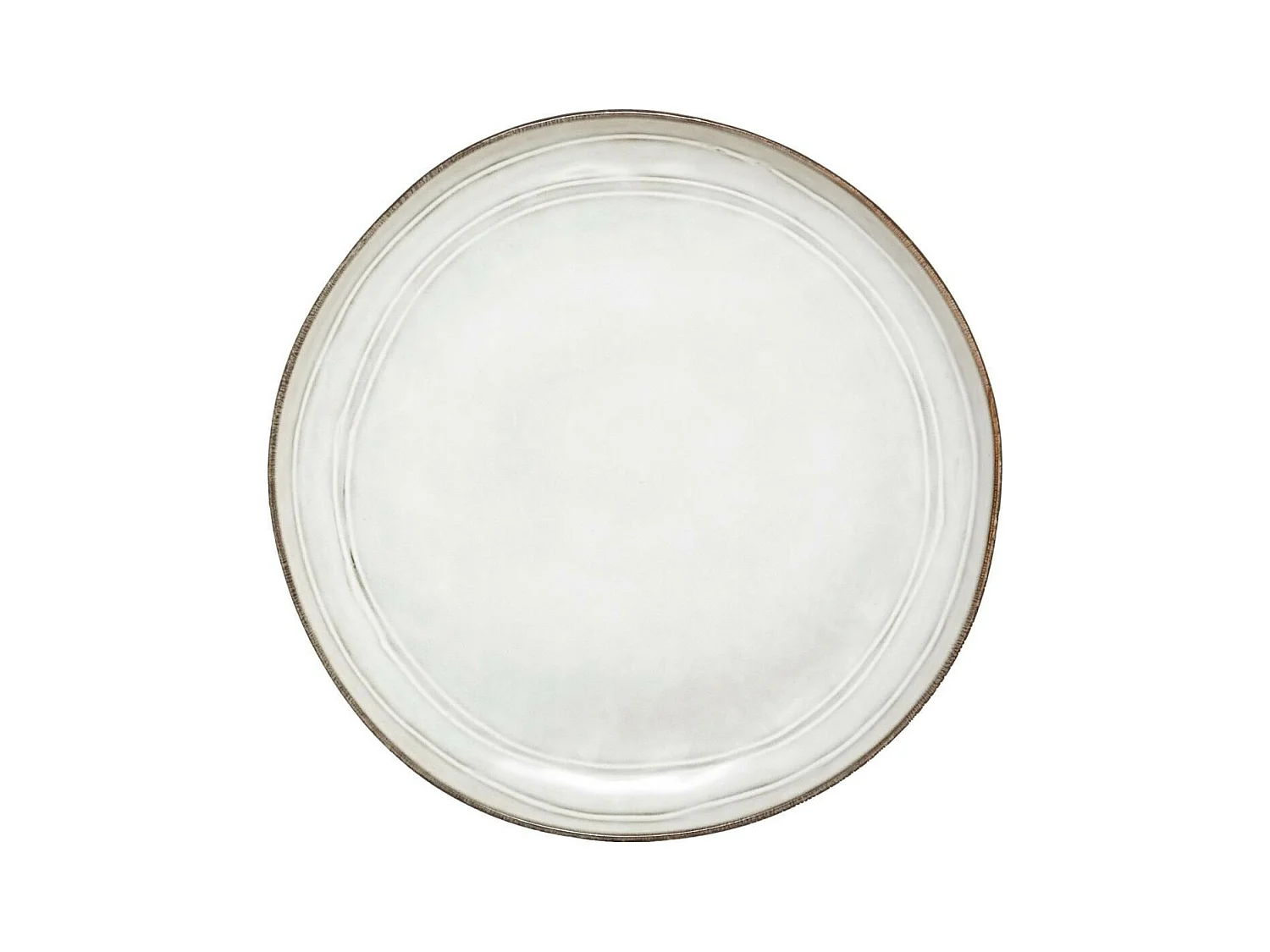 Lot de 6 Assiettes Plates "Flower" 26cm Gris
