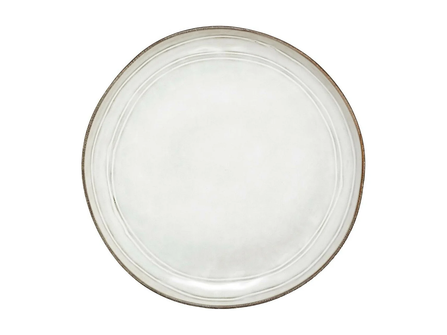 Lot de 6 Assiettes Plates "Flower" 26cm Gris