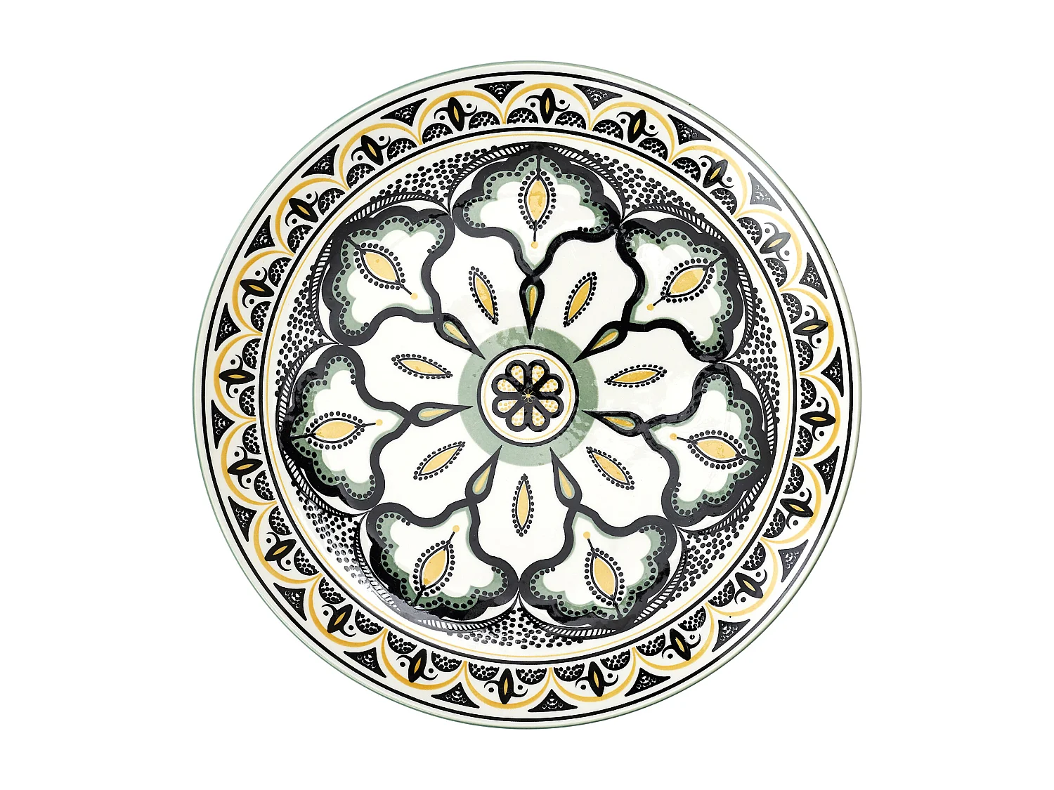 Assiette Mandala Vert D26cm Vert