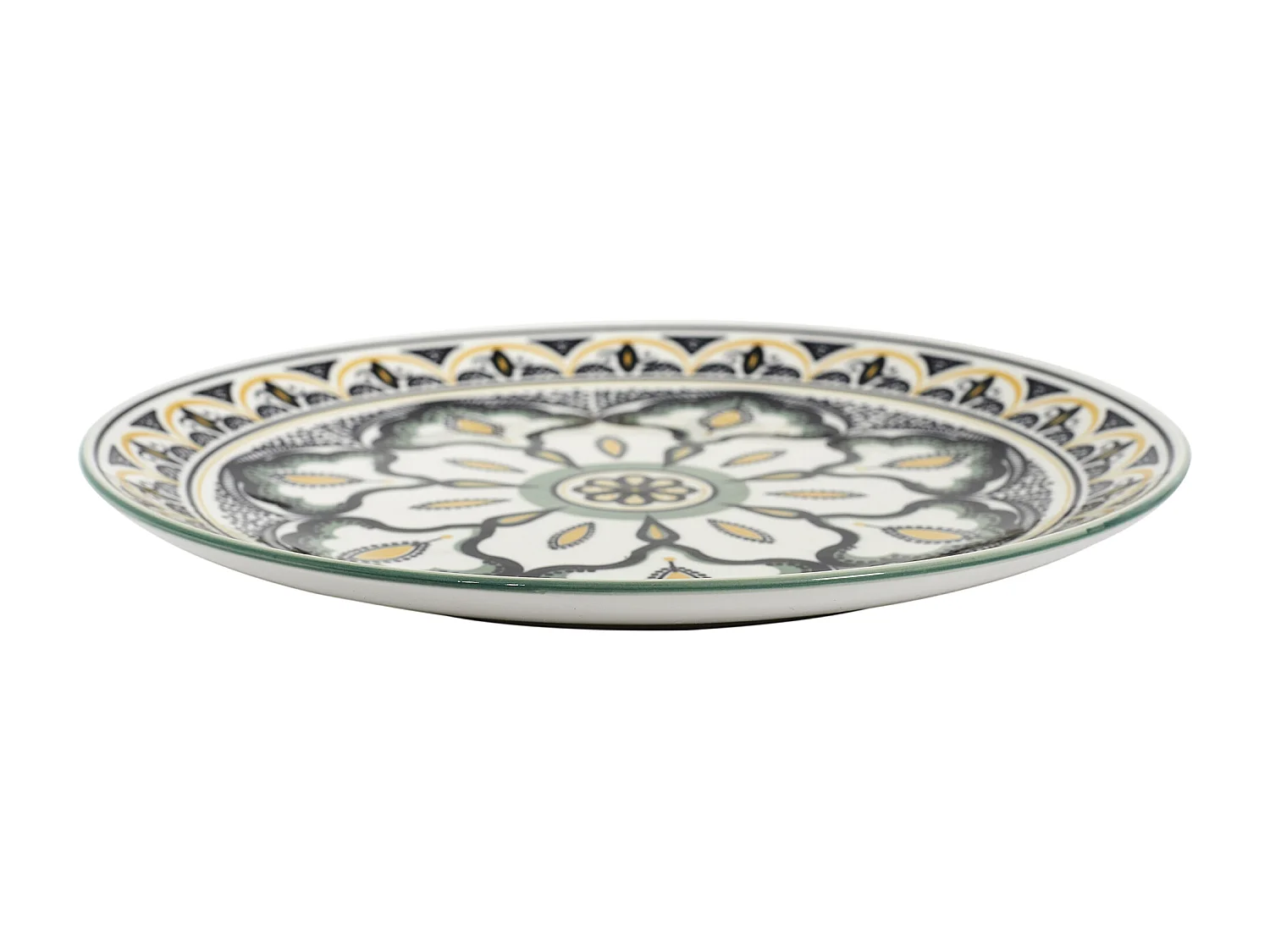 Assiette Mandala Vert D26cm Vert