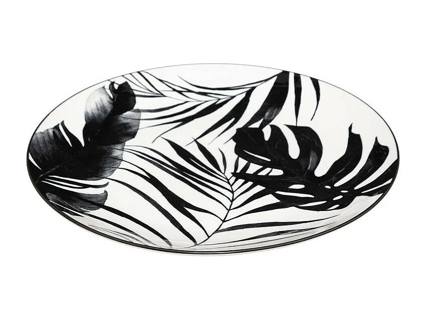 Lot de 6 Assiettes Plates "Palme" 26cm Noir