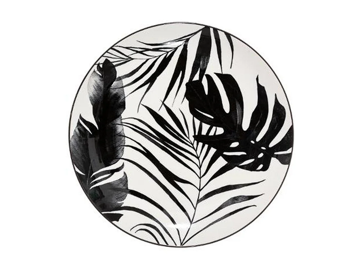 Lot de 6 Assiettes Plates "Palme" 26cm Noir