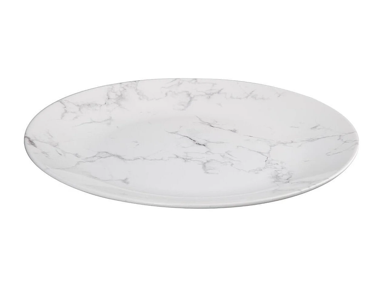 Lot de 6 Assiettes Plates "Geom" 26cm Blanc