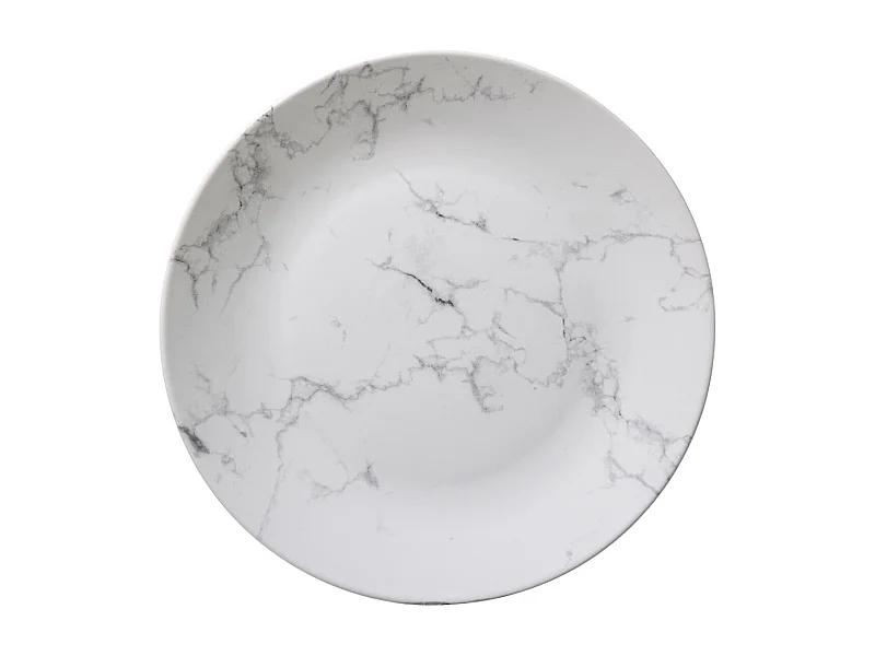 Lot de 6 Assiettes Plates "Geom" 26cm Blanc