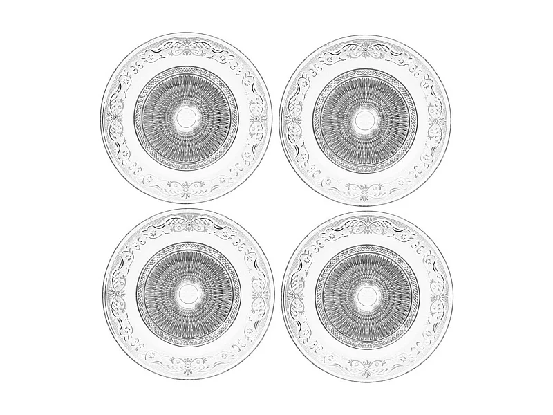 Lot de 6 Assiettes Plates "Renaissance" 29cm Transparent