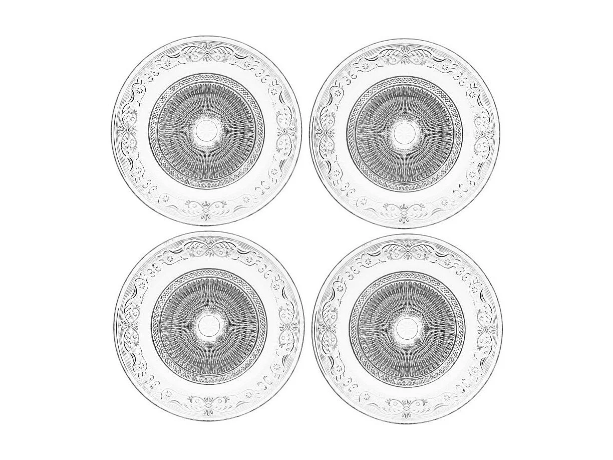 Lot de 6 Assiettes Plates "Renaissance" 29cm Transparent