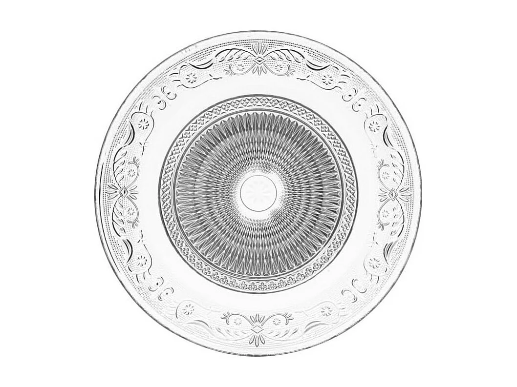 Lot de 6 Assiettes Plates "Renaissance" 29cm Transparent