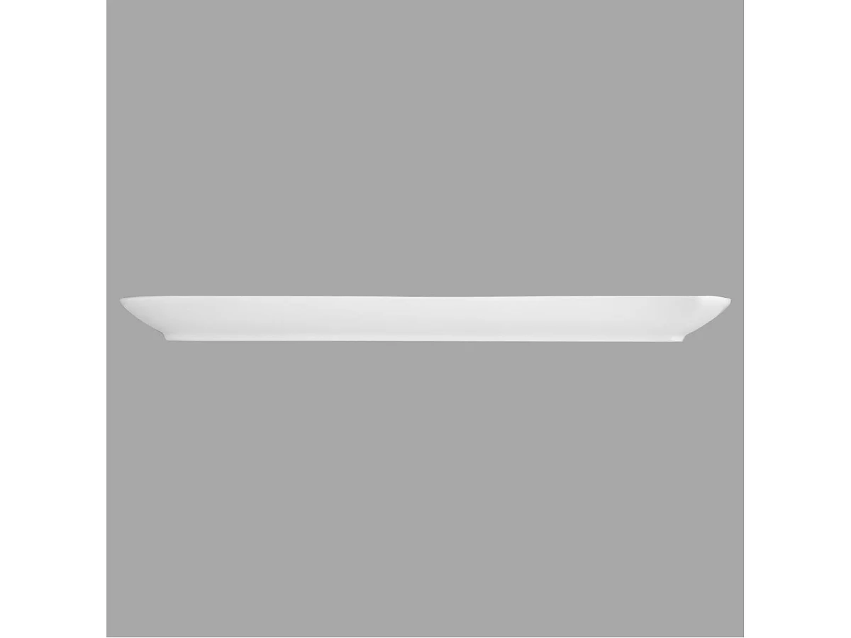 Lot de 6 Plats Rectangulaires "Vague" 37cm Blanc