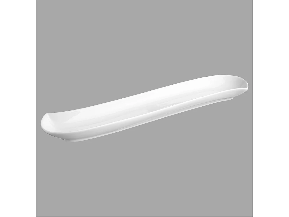 Lot de 6 Plats Rectangulaires "Vague" 37cm Blanc