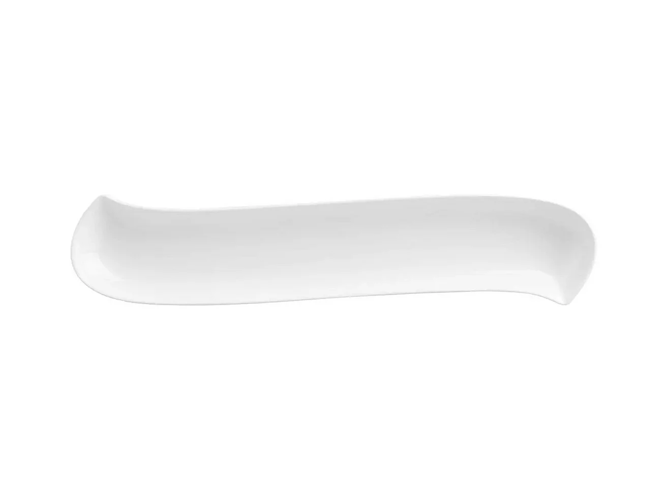 Lot de 6 Plats Rectangulaires "Vague" 37cm Blanc