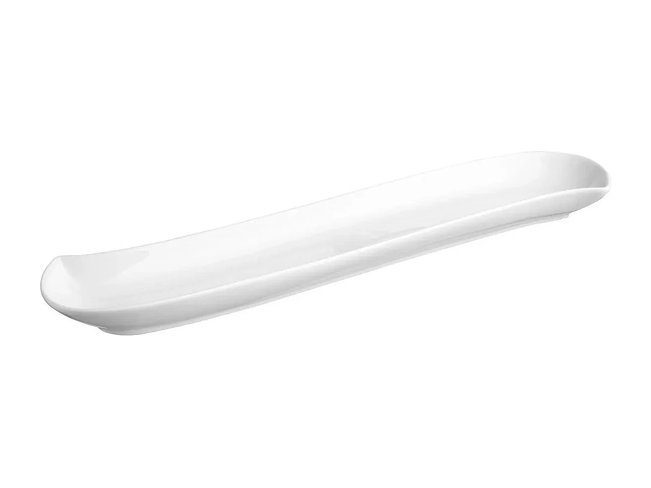 Lot de 6 Plats Rectangulaires "Vague" 37cm Blanc