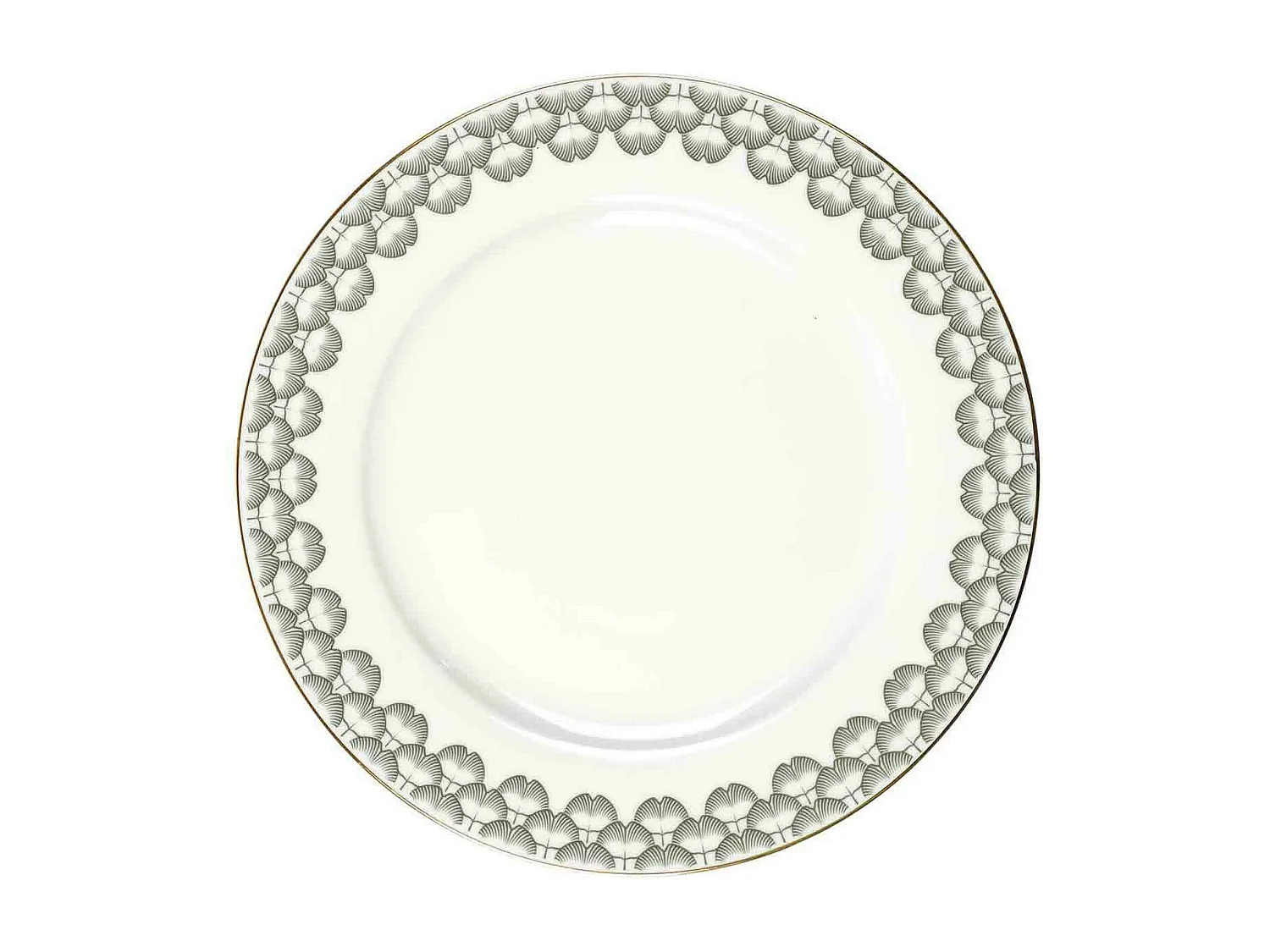 Lot de 6 Assiettes Plates "Ginkolo" 26cm Blanc