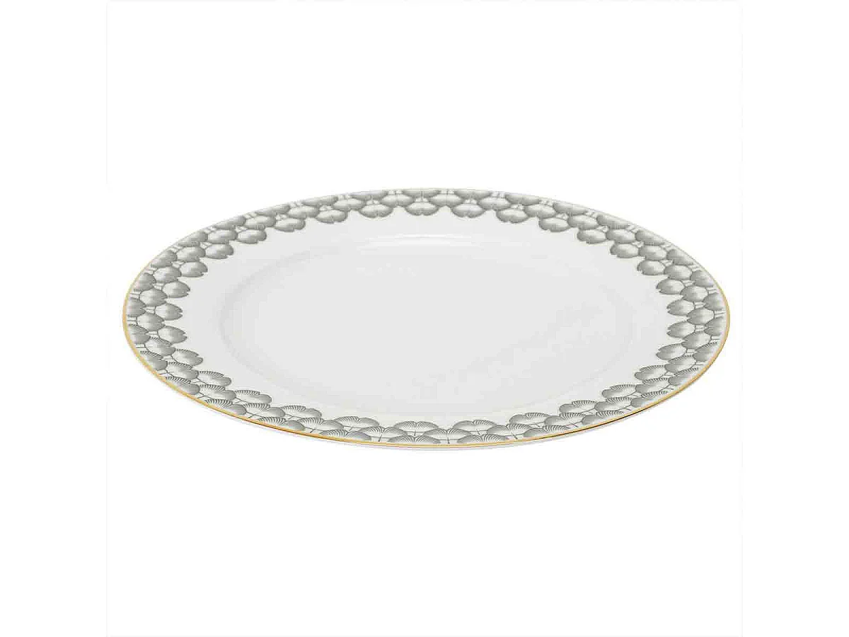 Lot de 6 Assiettes Plates "Ginkolo" 26cm Blanc