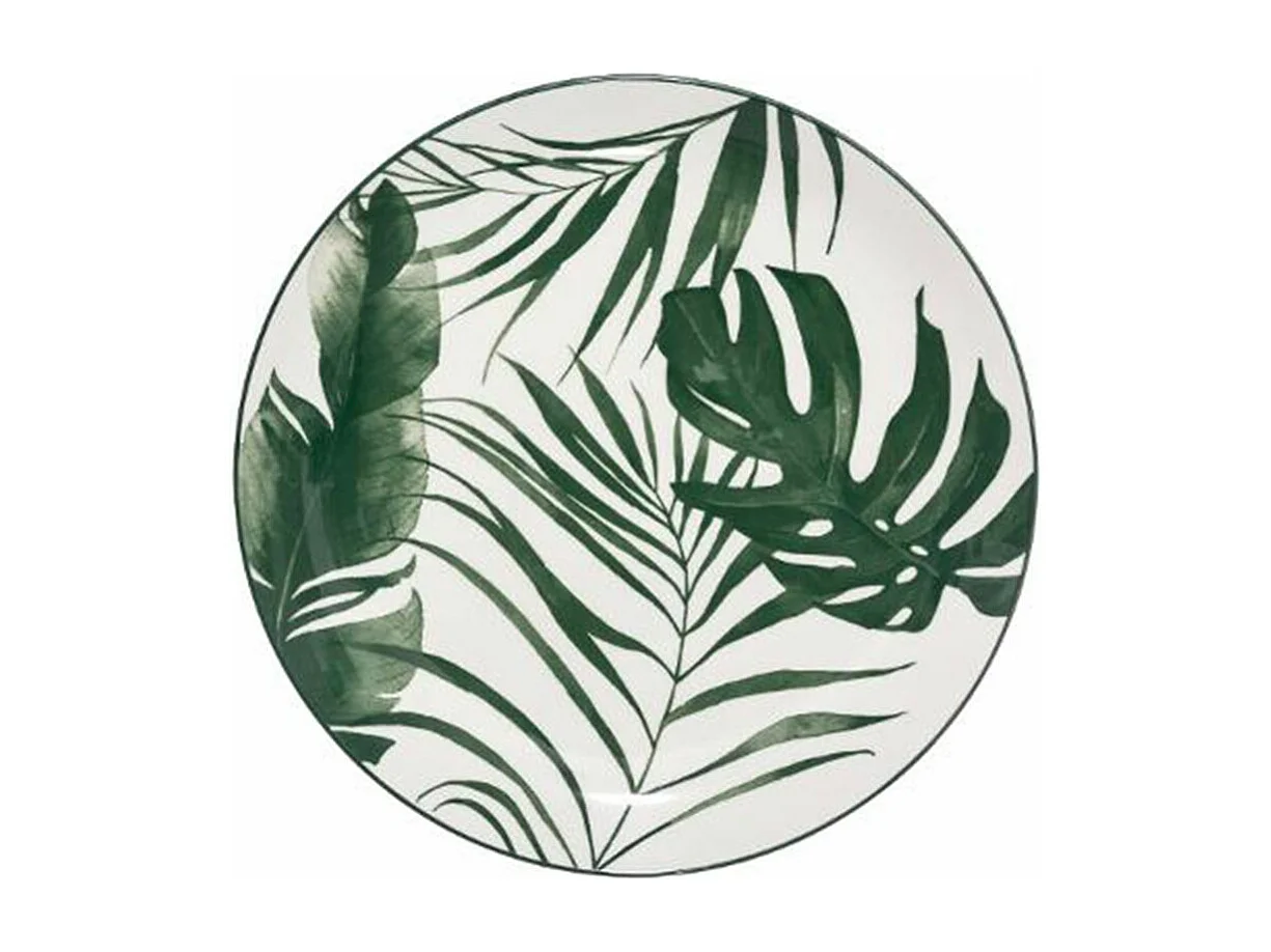 Lot de 6 Assiettes Plates "Palme" 26cm Vert