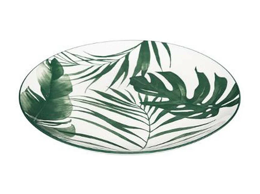 Lot de 6 Assiettes Plates "Palme" 26cm Vert