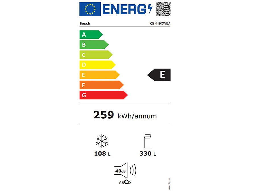 Bosch Réfrigérateur combiné 70cm 438l nofrost - KGN49XWEA