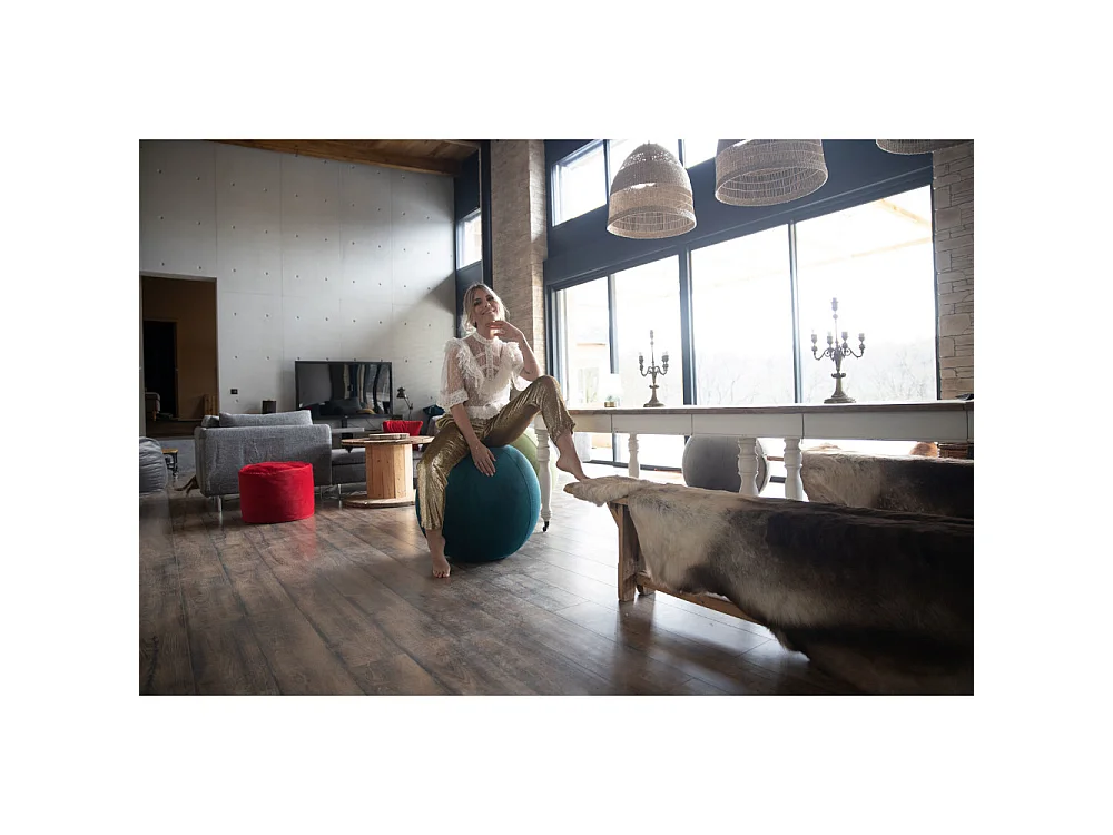 Jumbo Bag Balle de gym gonflable - bleu paon - 14500v-34