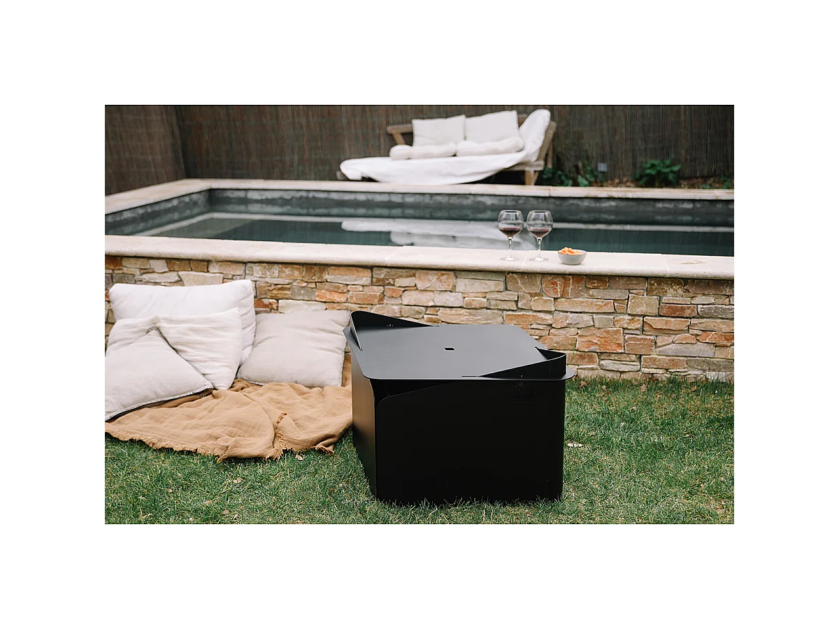 Krak Brasero 3en1 noir - levant + grille + plateau noir