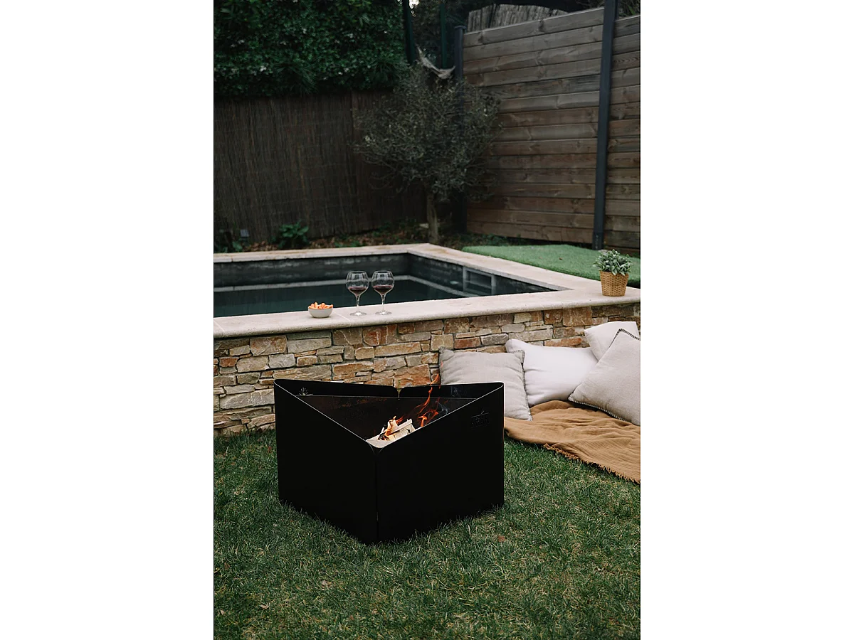 Krak Brasero 3en1 noir - levant + grille + plateau noir