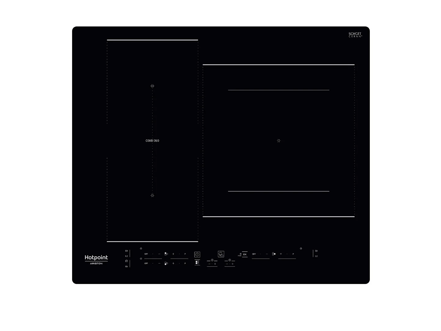 Hotpoint Table de cuisson induction 60cm 3 foyers 7200w noir - HB2760BNE