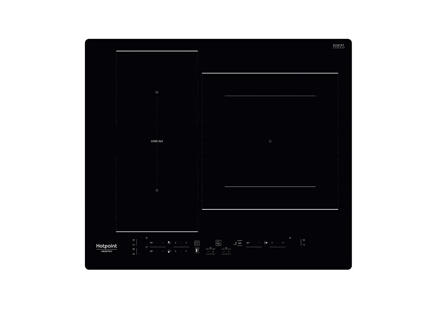 Hotpoint Table de cuisson induction 60cm 3 foyers 7200w noir - HB2760BNE