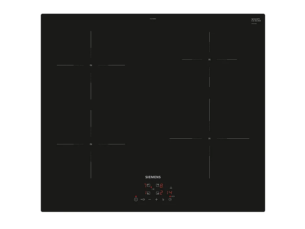 Siemens Table de cuisson induction 60cm 4 foyers 4600w noir - EU611BEB5E