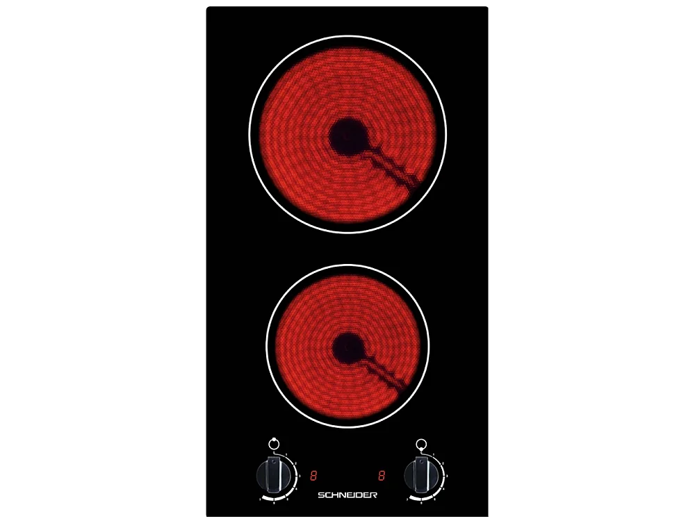 Schneider Domino vitrocéramique 30cm 2 foyers noir - SDV30M