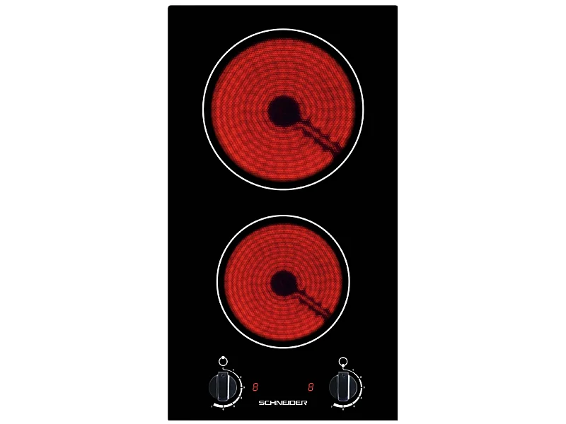 Schneider Domino vitrocéramique 30cm 2 foyers noir - SDV30M