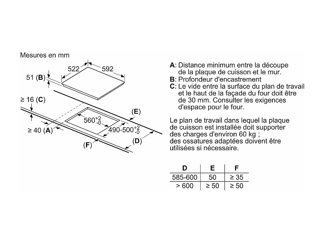 Table de cuisson induction SIEMENS - 4 feux - 60 cm - EE611BPB5E IQ500