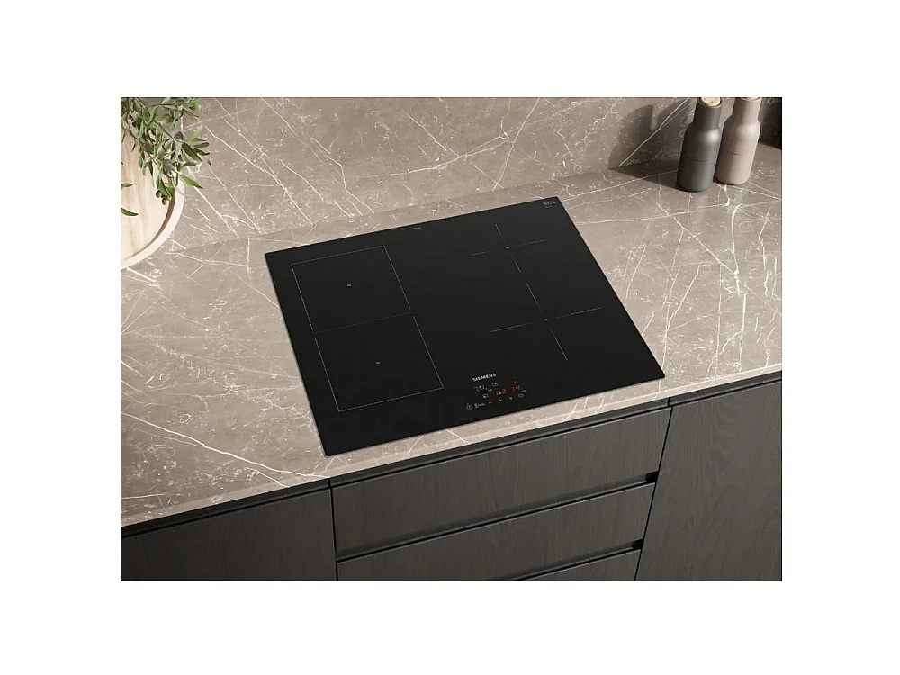 Siemens iQ500 EE611BPB5E Placa de Inducción de 60cm Negra Control Táctil Frontal Temporizador 4600W