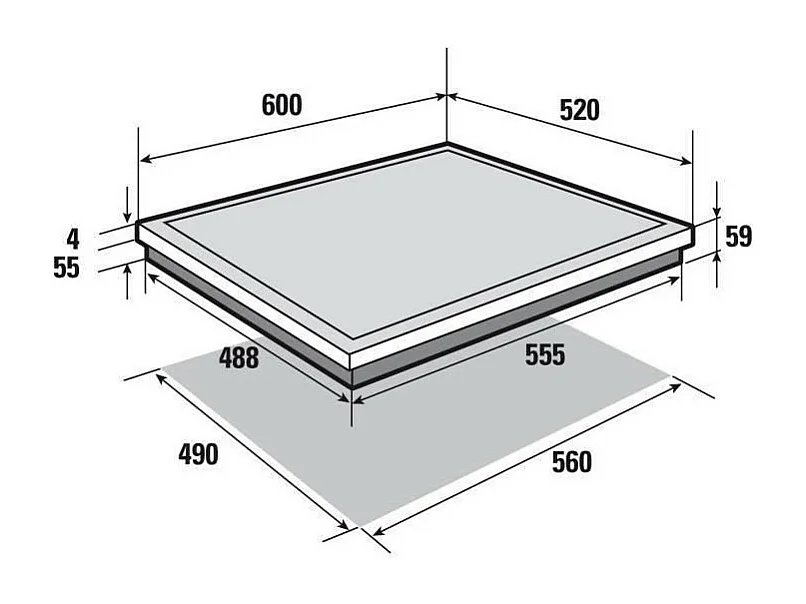 Plaque induction SAUTER 6900W 60cm, SAUTERSPI4367B