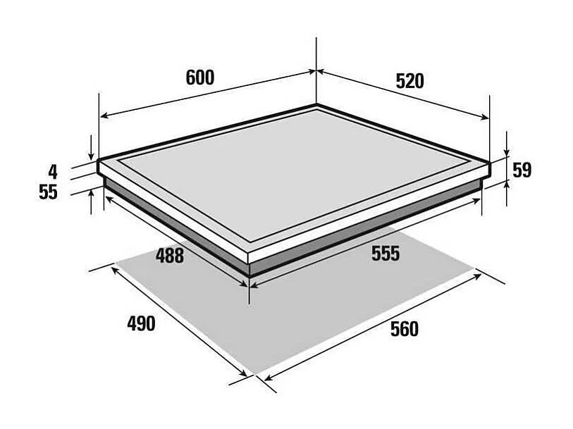 Table de cuisson induction - SAUTER - 3 zones - 7200W - L60 x P52cm - Revetement verre - Noir - SPI4300B