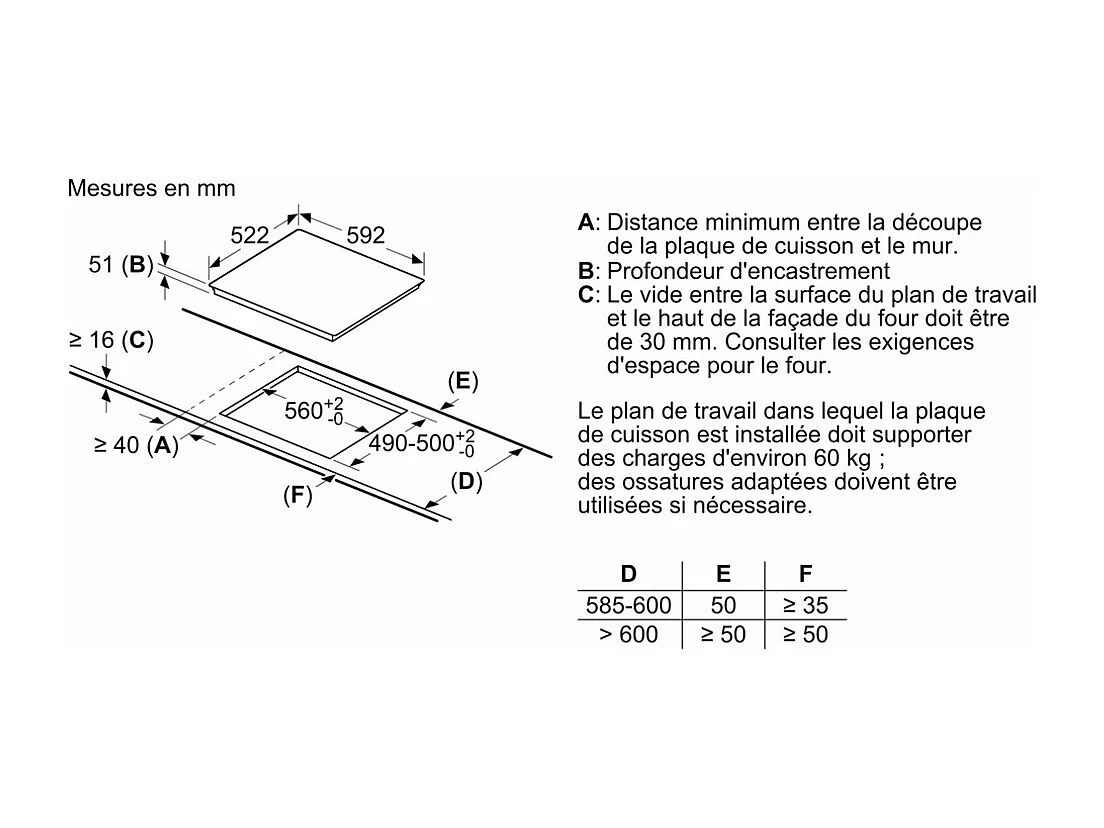 Table à induction, 60 cm, Noir, sans cadre SIEMENS - EH631BJB6E