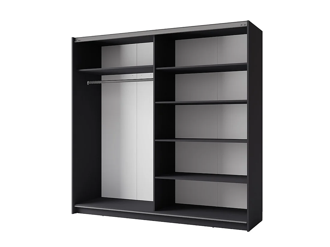 Armadio collezione 200 cm 2 porte scorrevoli con specchio - grigio grafite - Collezione ARSALA