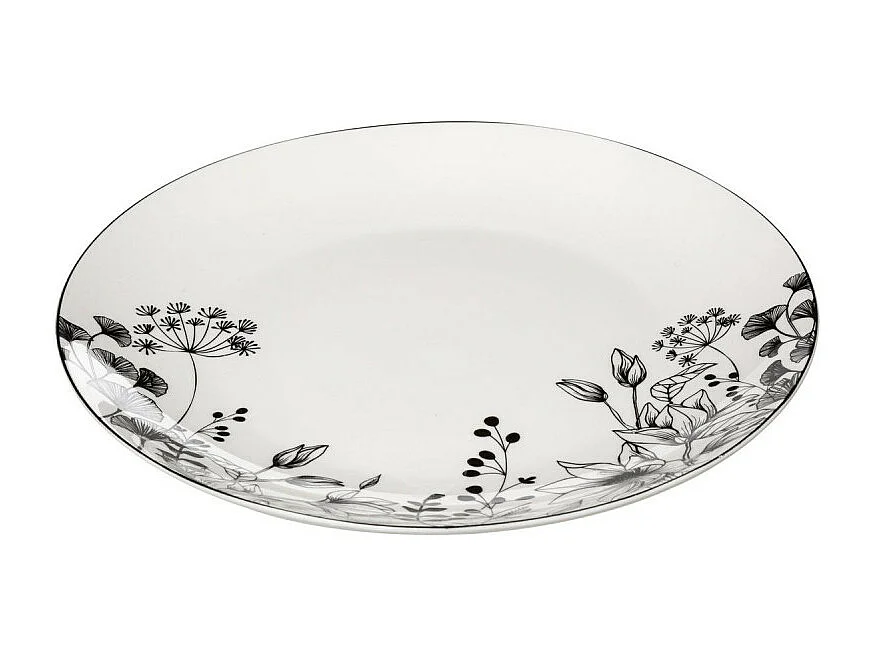 Lot de 6 Assiettes Plates "White Floral" 27cm Blanc