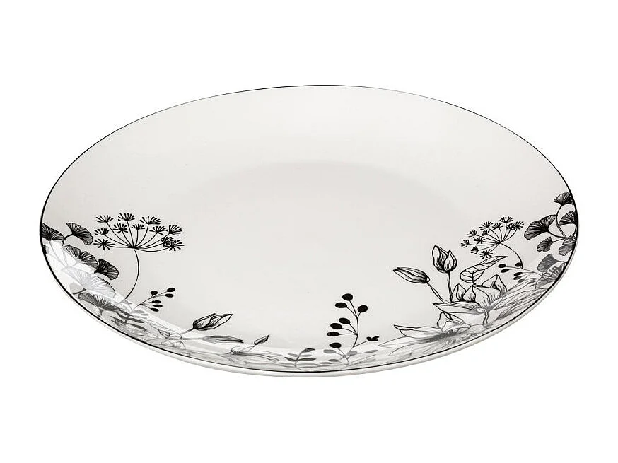 Lot de 6 Assiettes Plates "White Floral" 27cm Blanc