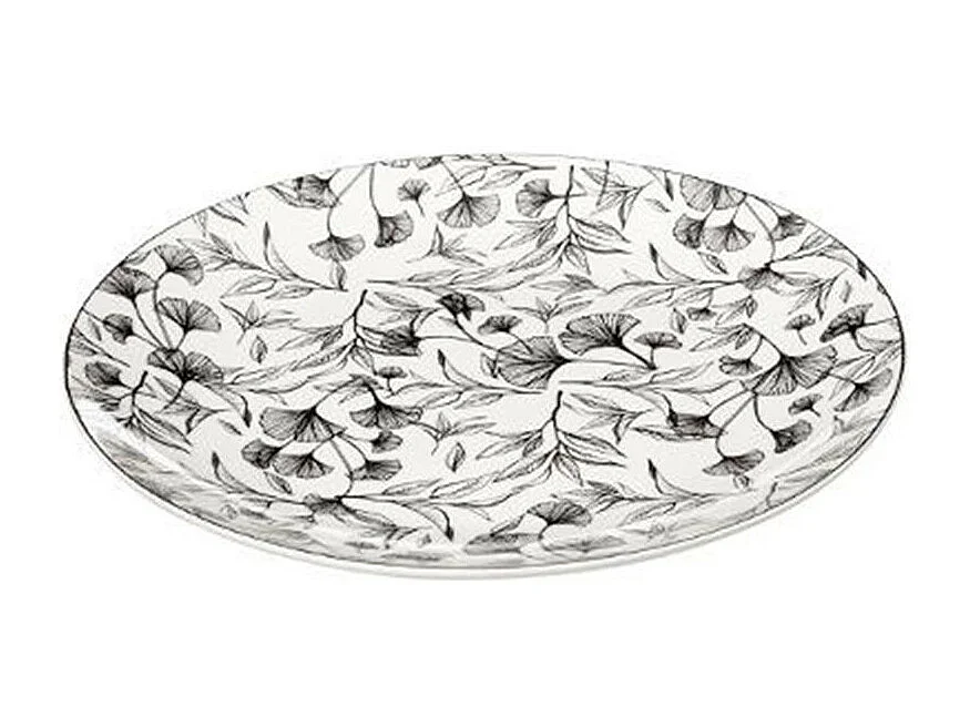 Lot de 6 Assiettes Plates "Black Floral" 27cm Noir