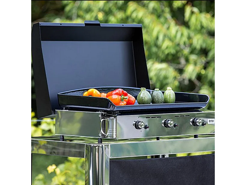 Eno Plancha gaz 6300w plaque fonte émaillée 62x36cm - 556532010701