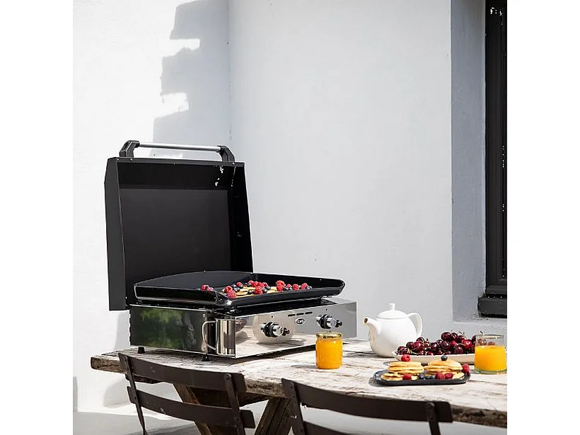 Eno Plancha gaz 5000w plaque fonte émaillée 47x36cm - 555032010701