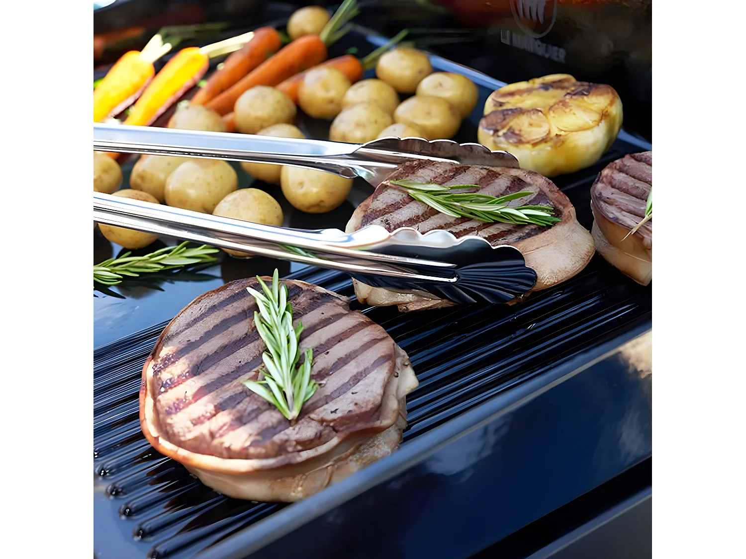 Le Marquier Plancha gaz 5400w plaque en fonte émaillé 60x40cm - plvp260iv2