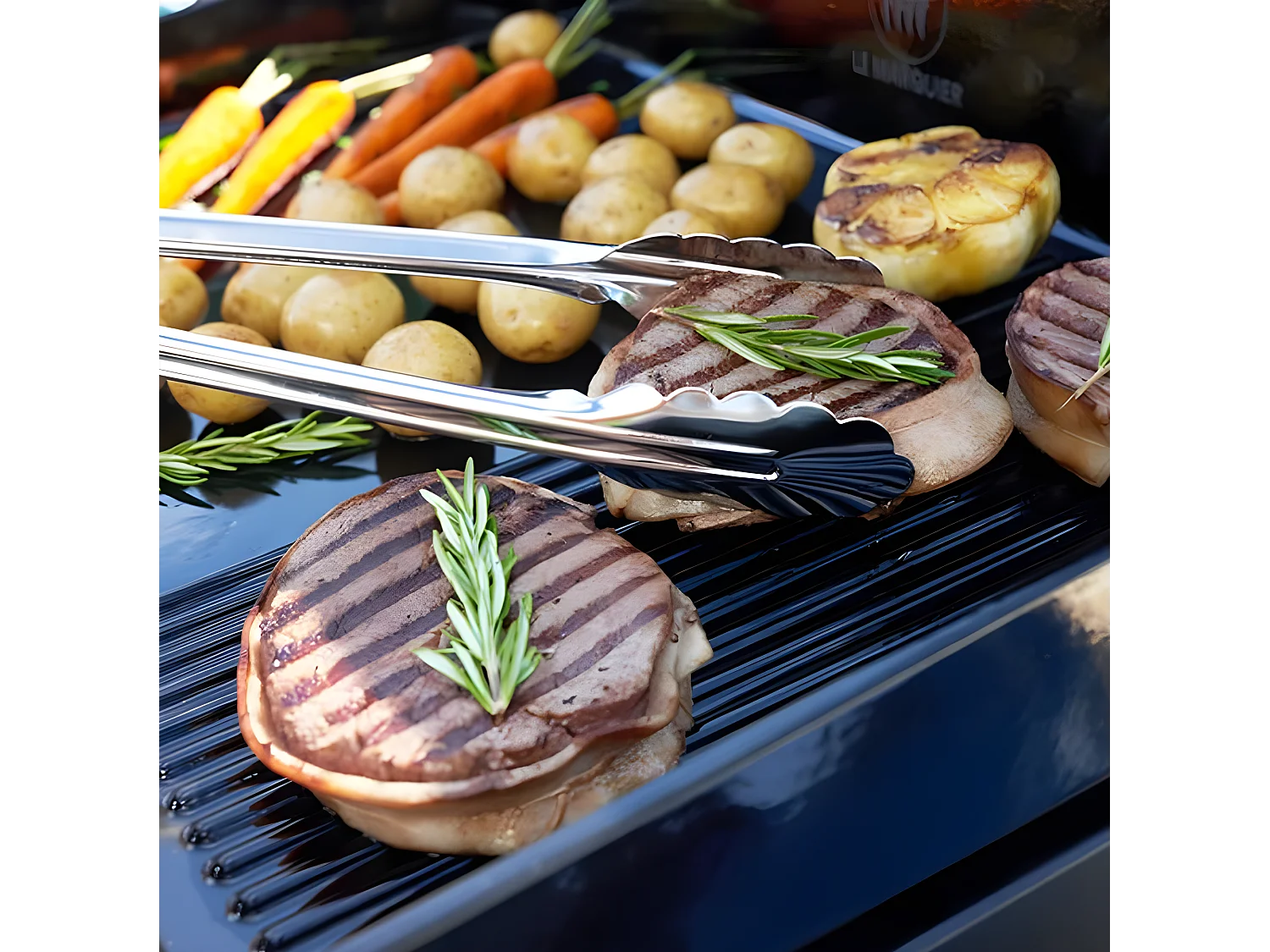 Le Marquier Plancha gaz 5400w plaque en fonte émaillé 60x40cm - plvp260iv2