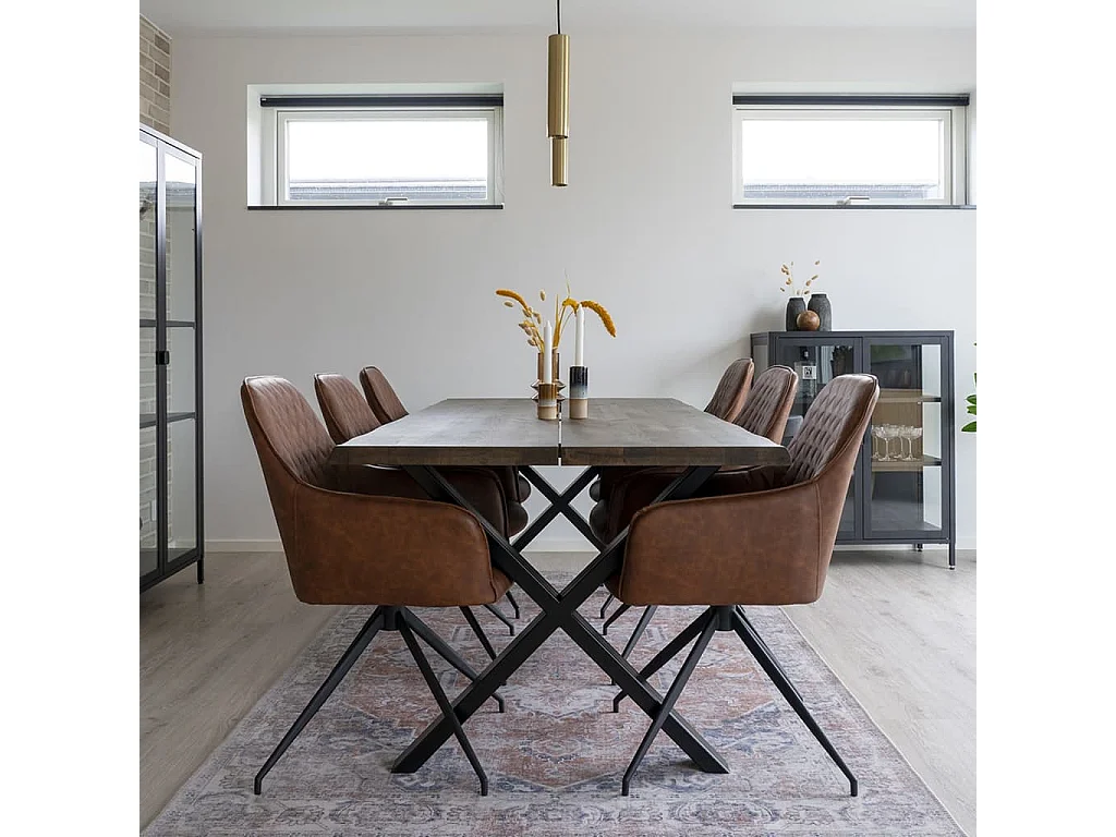 Silla de comedor giratoria Ava marrón