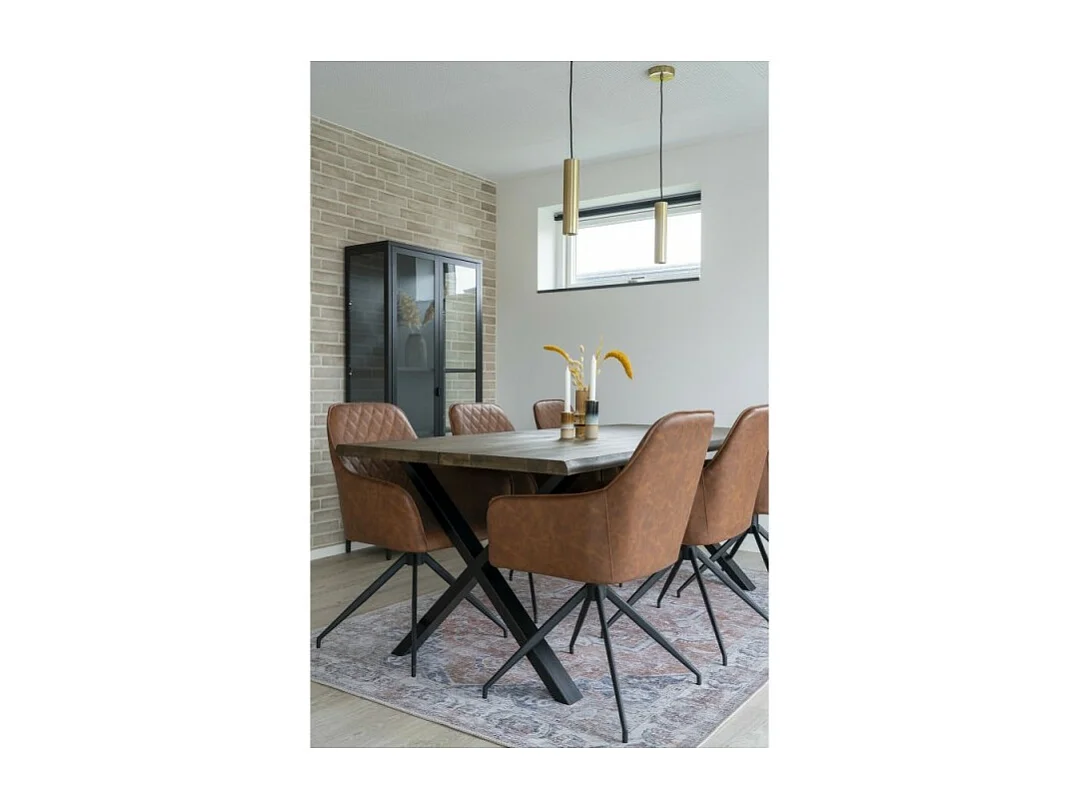 Silla de comedor giratoria Ava marrón