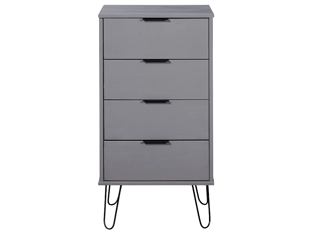 Armoire à tiroir Gris 45x39,5x90,3 cm Bois de pin solide
