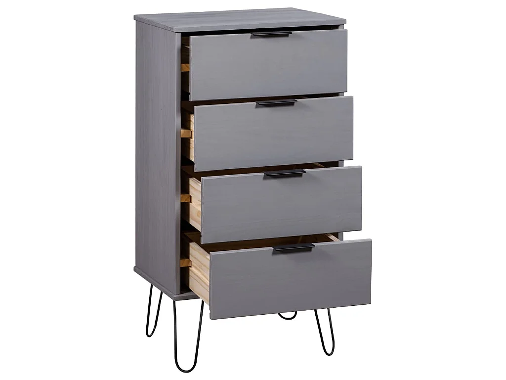 Armoire à tiroir Gris 45x39,5x90,3 cm Bois de pin solide