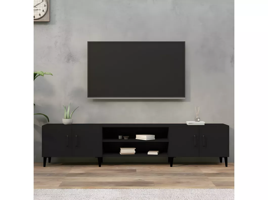 Kauf Unique TV-Schrank Schwarz 180x31,5x40 cm Holzwerkstoff